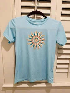 Columbia Sportswear Girls Large T Shirt Active Light Blue Short Sleeve 14/16 EUC - Picture 1 of 7