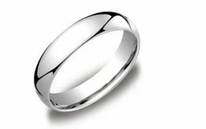New Mens Womens Solid 14K White Gold Plain Wedding Ring Band jewelry 5MM size 10 - Picture 1 of 1