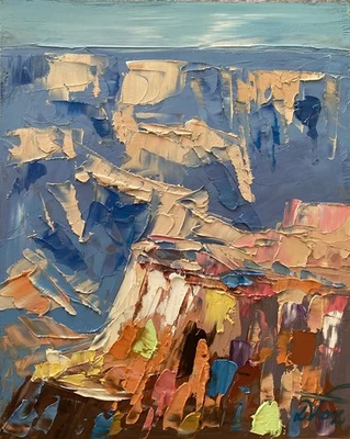 Vivid Canyon Landscape – Original 8x10 óleo sobre painel por Dorothy Laz - Imagem 1 de 4