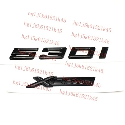 530i+XDrive negro brillante 2017-24 número letras carrocería maletero trasero y estilo exterior Foto 1 de 4