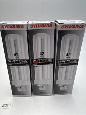 3Pk - Sylvania 20890 Compact Fluorescent 4-Pin Triple Tube 4100K 42W #841 Blulbs - Image 1 of 4