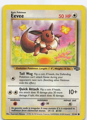 Eevee 51/64 Jungle Common Unlimited MP Pokémon TCG - Image 1 of 2