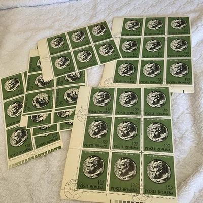 ROMANIA-(-1975-)-SC.2565-ROMAN MONUMENT -137 Stamps ON BLOCKS-CTO-#433 - Image 1 of 4