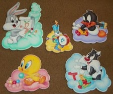 5 Warner Bros Baby LOONEY TUNES Wall Decor SILVESTER DaffyDuck TWEETY Bugs Bunny