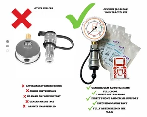 KUBOTA B (2016 and Older BX) Pressure BOOST kit W/Gauge Hydraulic Shims +25%! - Picture 1 of 9