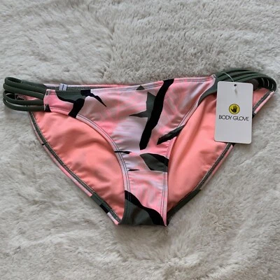 Nuevo con etiquetas Body Guante Bikini Tankini Traje de Baño Parte Inferior Verde Rosa Floral Para Mujer L Grande Foto 1 de 4