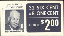 Us #Bk119 complete booklet with #1278, #1393, 6c Eisenhower, 1c Jefferson
