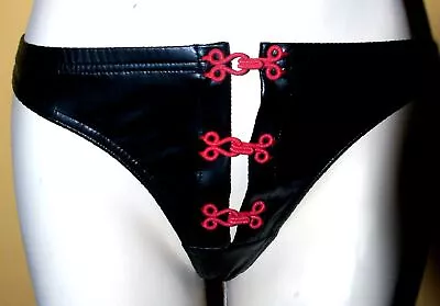 NEU Lackpants Lackmode String Tanga Reizwäsche Slip sexy lack Hakenverschluss - Bild 1 von 2