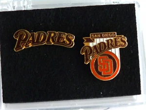 VINTAGE MLB San Diego Padres Collectors Pins 2 STYLES with Case All Metal #5 - Picture 1 of 3