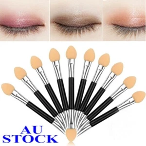 Double Eye Shadow Eyeliner Brush Sponge Applicator Tool Makeup - Picture 1 of 3