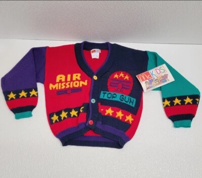 Vintage McDonalds McKids Top Gun Air Mission Toddler Kids Sweater Size 4T - New! - Image 1 of 4
