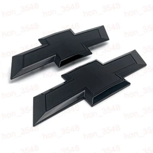 New Black Front & Tailgate Bowtie Emblem for 2016 - 2018 Silverado 1500 Colorado - Picture 1 of 5