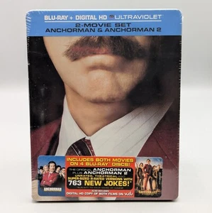 New Anchorman/Anchorman 2 STEELBOOK Blu-Ray Edition 2-Movie Set Sealed - Picture 1 of 2
