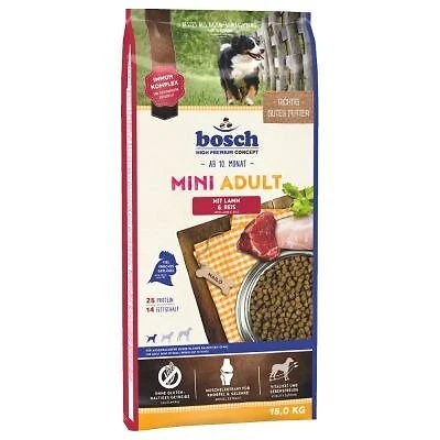 Bosch Mini Adult Lamm & Reis Trockenfutter für Hunde kleiner Rassen 15kg - Bild 1 von 1