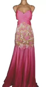 SHERRI HILL Bubblegum Pink NUDE LACE LONG FORMAL EVENING PAGEANT DRESS 2 - Picture 1 of 7