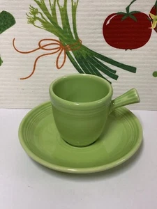 Fiesta AD Cup & Saucer Chartreuse Stick Handle Demitasse Espresso Mod NEW - Picture 1 of 1