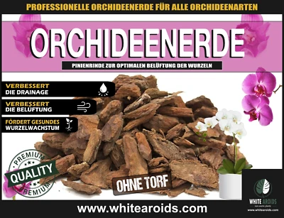 WHITE AROIDS - RARE EXOTIC PLANTS Orchideenerde 15-25mm Blumenerde Spezialerde Pinienrinde Zimmerpflanzen Substrat