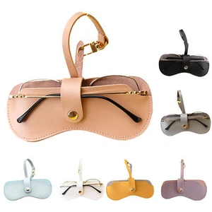 Glasses Case Holder Portable Slim Sunglasses Pouch with Wristband Soft PU - Picture 1 of 18