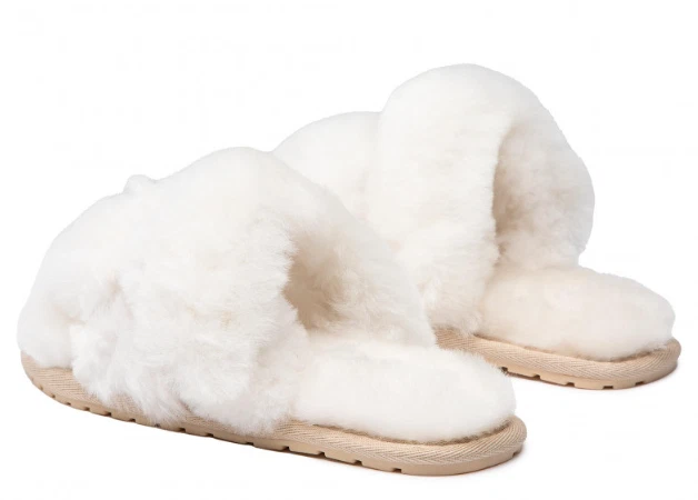 EMU Australia Jacana W12689 女式米色一脚蹬骡子拖鞋 9 — 第 1/1 张图片