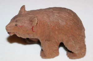 Beautiful Hand Carved Natural Wood Wooden Bear Howard Hesseman 4x2" inches - Picture 1 of 12