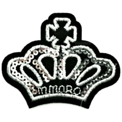 Bügelbild Aufbügler Aufnäher Patch Applikation Strass Paillette Sticker_Krone Si - Bild 1 von 2