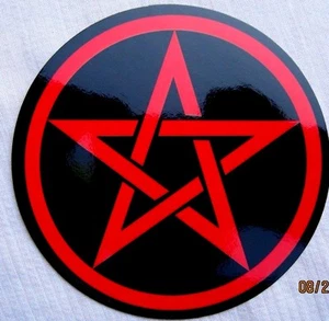 Pentagram Sticker/Decal Pagan Satanism Ware wolf Talisman Heavy Metal - Picture 1 of 2