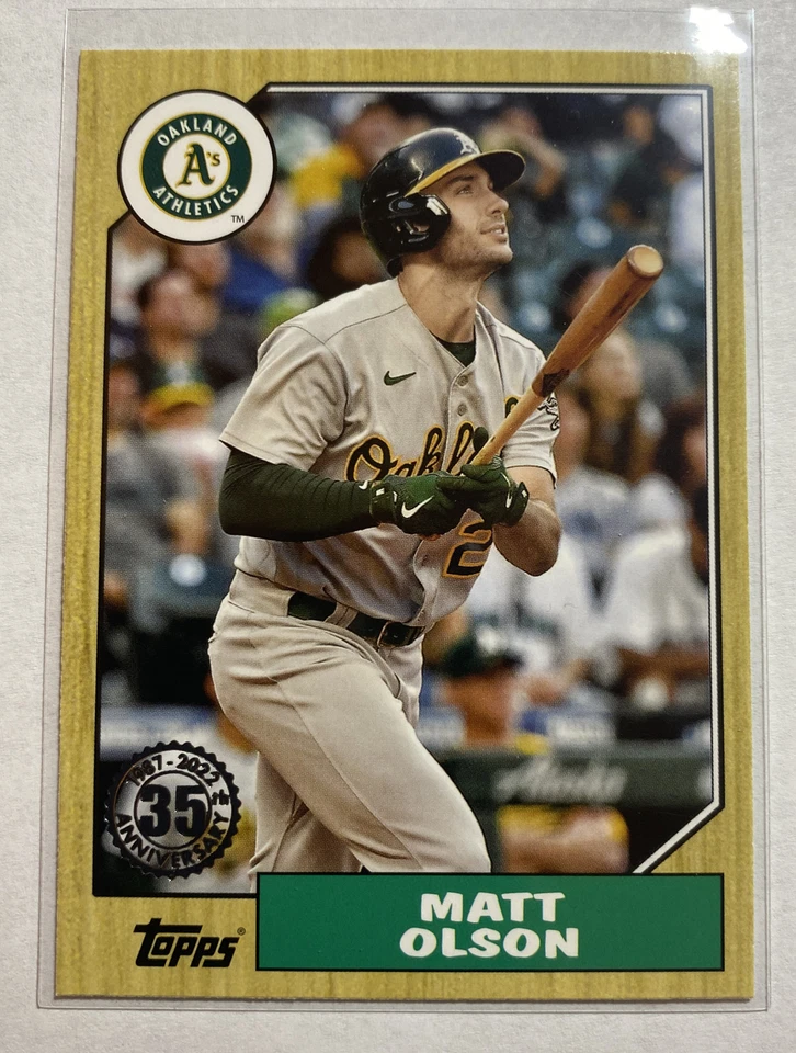 MATT OLSON 2022 TOPPS SERIES 1 1987 35TH ANNIVERSARY #T87-25 ATHLETICS - Image 1 of 2