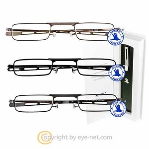 9mm Gafas de viaje - Gafas de lectura superplanas incl. Estuche de metal I Need You by EYE-NET