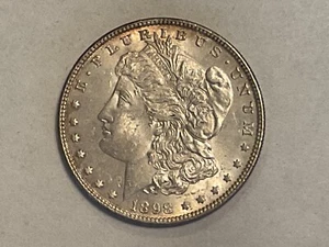 1898 Morgan Silver Dollar XF-AU White with CARTWHEEL LUSTER - Picture 1 of 4