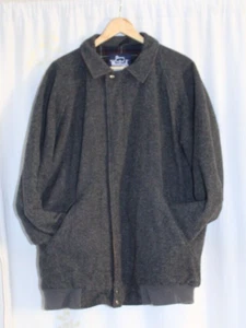 Vtg 80s Woolrich Gray Wool Plaid Flannel Lined Zip Bomber Jacket Men's Large L - Picture 1 of 15