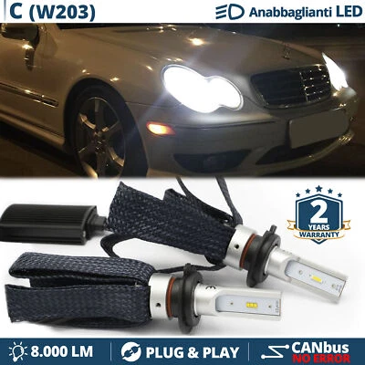 Kit Full LED H7 per Mercedes Classe C W203 ANABBAGLIANTI CANbus Bianco POTENTE - Immagine 1 di 4