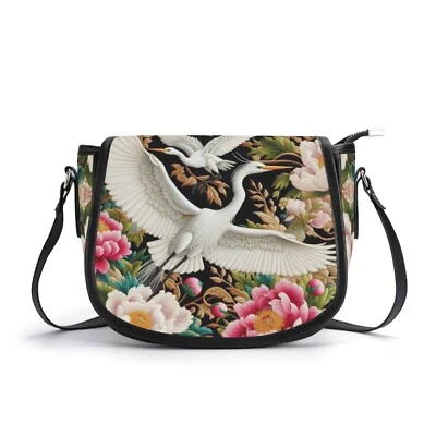 Egret из натуральной кожи сумка седло Дамская сумка подарок цветочный Pocketbook пион Chinoise - Изображение 1 из 4