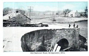 Old National Road Bridgewater OH Landscape c1925 Vintage White Border Postcard - Picture 1 of 3