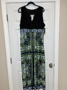 DANNY AND NICOLE Sleeveless Floral Beaded Paisley Stretch Dress Plus Sz 22W New - Picture 1 of 12