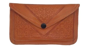 POUCH MOROCCAN LEATHER WALLET PURSE WOMEN HANDBAG CLUTCH MAKE UP BAG MAKEUP - Picture 1 of 21