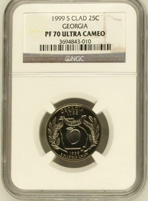 1999 S Clad Georgia Quarter NGC PF 70 Ultra Cameo - Image 1 of 4