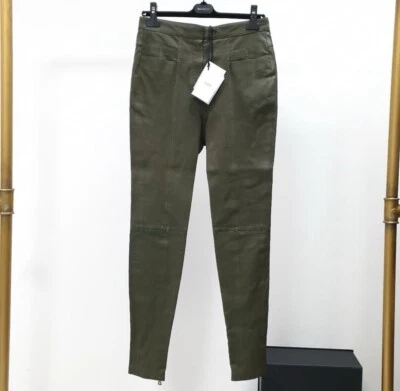 NWT Balmain Khaki Leather Slim Pants Sz.42 - Image 1 of 4