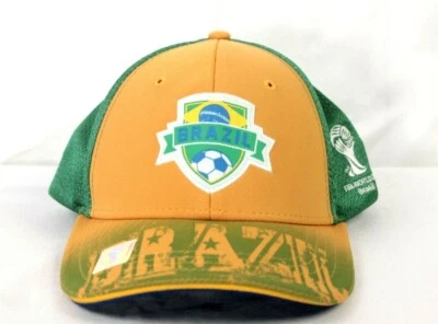 2014 FIFA World Cup Бразилии взрослых регулируемый крышка шляпа зеленый оранжевый новый   - Изображение 1 из 4