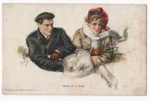 VINTAGE A/S WILLIAMS ROMANCE POSTCARD SIGNS OF A THAW 1908 082721 - Picture 1 of 2