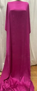 100% Silk Textured Charmeuse Hot Pink Stripe Textured Fabric By The Yard 46" - Picture 1 of 4