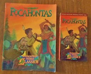 LIBRO DE ACTIVIDADES ANIMADO ""POCAHONTAS"" DE HERO'S Y CINTA DE VIDEO VHS - Imagen 1 de 3