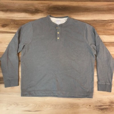 Camisa Abercrombie & Fitch Para Hombres XXL Gris Henley Mezcla de Algodón Polar Sudadera Foto 1 de 4