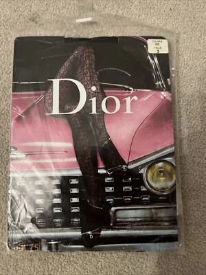 NUEVAS Medias Negras Vintage Bordadas Dior Oblicuas Galliano Bohan Trotter Logo Foto 1 de 4