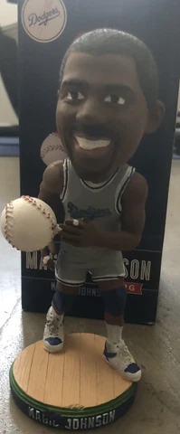Magic Johnson Dodgers Basketball Uniform SGA '14 Los Angeles Dodgers Bobblehead Cover