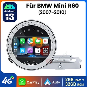 2+32G 7” Android 13 Autoradio Carplay Für BMW MINI R52 R56 R60 GPS NAVI WIFI 4G - Bild 1 von 17