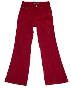 Vintage LEI Pants Girls Size 12 Red Flared Bootcut Energy Polyester Y2K Casual - Picture 1 of 5