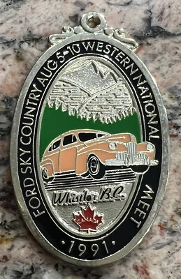 FORD V8  WESTERN NATIONAL MEET 1991 Whistle BC V8 FORD CLUB MEDALLION - Image 1 of 3
