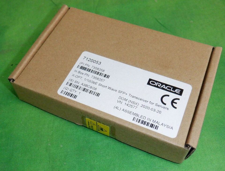 Oracle 7120053 X-OPT 1/10GbE Short Wave SFP+ Transceiver 7358257 7358258 - Image 1 of 2