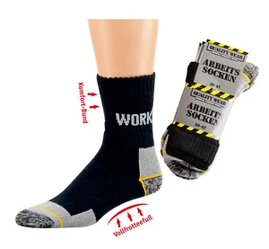 3er Herren Arbeits Beruf Wander Trecking Socken Strümpfe Grau Schwarz 39-42 6843 - Bild 1 von 1