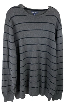 cherokee men's long sleeve gray striped sweater size XXL - Image 1 of 4
